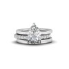 2.18 Ctw Pear CZ Hidden Halo Personalized Engagement Ring Stack